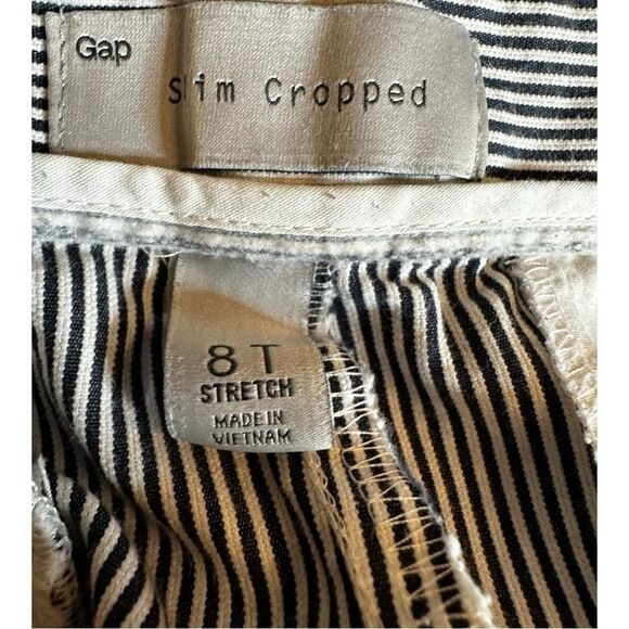 Gap slim cropped blue and white striped ankle pants size 8 tall - Picture 7 of 8